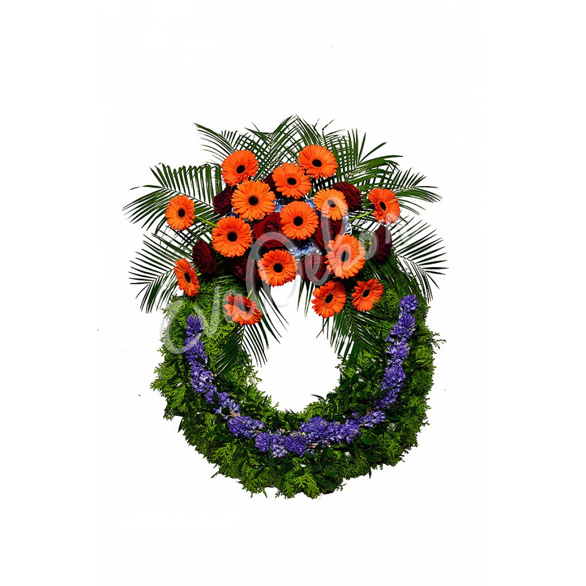 Smuteční věnec Modrý hyacint - EvaDekor.cz rozvoz květin Praha